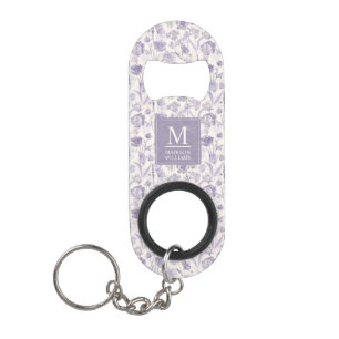 Lavendel Paarse Waterverf Bloemen Patroon Mini Flessenopener