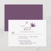 Lavendel Paarse Waterverf Bloemen RSVP Menu Keuze (Voorkant / Achterkant)