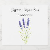 Lavendel Paarse Waterverf bloemenbruiloft Bier Etiket (Enkel label)