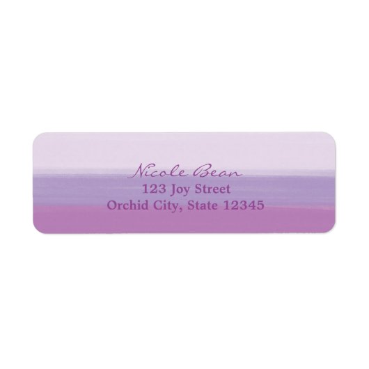 Lavendel Paarse Waterverf Bruiloft Adresetiketten Etiket (Voorkant)