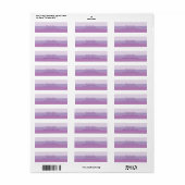 Lavendel Paarse Waterverf Bruiloft Adresetiketten Etiket (Full Sheet)