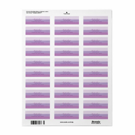 Lavendel Paarse Waterverf Bruiloft Adresetiketten Etiket (Full Sheet)