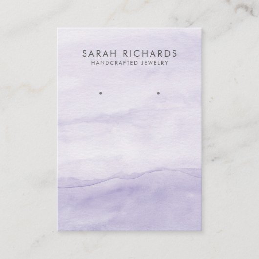  Lavendel Paarse Waterverf Oorbel Display Visitekaartje (Voorkant)