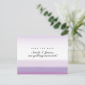 Lavendel Paarse Waterverf Save The Date Postkaart Aankondigingskaart (Staand voorkant)