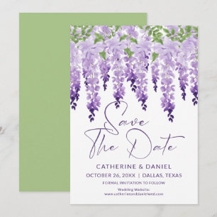 Lavendel Paarse Waterverf Wisteria Bruiloft Save The Date
