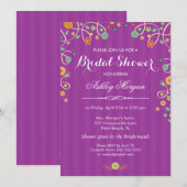 Lavendel Paarse werveling bloemig Vrijgezellenfees Kaart (Voorkant / Achterkant)