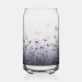 Lavendel Paarse Wildbloemen en Vlinders Blikvorm Glas (Voorkant)