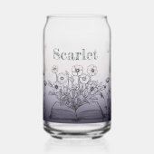 Lavendel Paarse Wildbloemen en Vlinders Blikvorm Glas (Links)