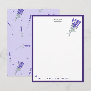 Lavendel Paarse Wilde Bloem Florale Botanische Bedankkaart