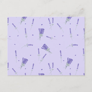Lavendel Paarse Wilde Bloem Florale Botanische Briefkaart
