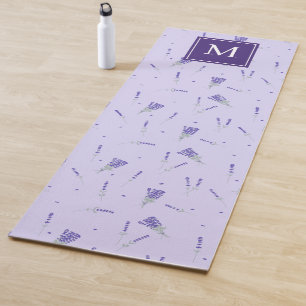 Lavendel Paarse Wilde Bloem Florale Monogram Yogamat