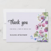 Lavendel paarse wilde bloem lente Dank u Kaart (Voorkant)