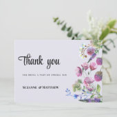 Lavendel paarse wilde bloem lente Dank u Kaart (Staand voorkant)