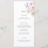 Lavendel Paarse wilde bloemen bruiloft Menu (Voorkant)