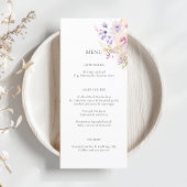 Lavendel Paarse wilde bloemen bruiloft Menu