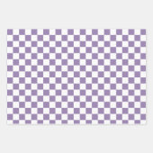 Lavendel Paarse wit geruit Inpakpapier Vel (Voorkant 2)