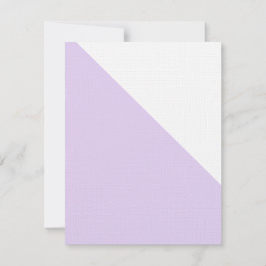 Lavendel paarse witgouden moderne doop kaart (Achterkant)