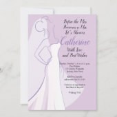 Lavendel Paarse witte jurk Vrijgezellenfeest Kaart (Voorkant)