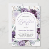 Lavendel, Paarse, witte pioenen Vrijgezellenfeest  Kaart (Voorkant)