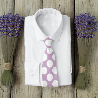 Lavendel Paarse witte polka stippen retro Stropdas