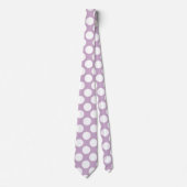 Lavendel Paarse witte polka stippen retro Stropdas (Voorkant)