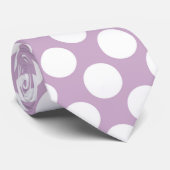 Lavendel Paarse witte polka stippen retro Stropdas (Opgerold)