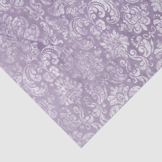 Lavendel Paarse zacht verontruste Damask Pattern Tissuepapier (Detail)