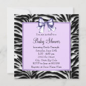 Lavendel Paarse Zebra Baby shower Kaart (Achterkant)