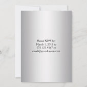 Lavendel Paarse Zilveren Brocade Ribbon Post Weddi Kaart (Achterkant)