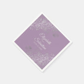 Lavendel Paarse & zilveren franjes Elegante bruilo Servet (Hoek)