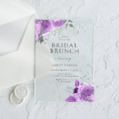 Lavendel Paarse & Zilveren Vrijgezellenfeest Brunc Acryl Uitnodigingen