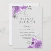 Lavendel Paarse & Zilveren Vrijgezellenfeest Brunc Kaart (Voorkant)