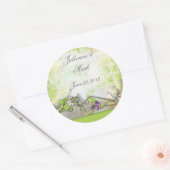 Lavendel Paarse zoete erwten Save the Date Sticker (Envelop)