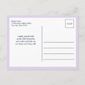 Lavendel Paarsste Hallo Aankondigingskaart (Achterkant)