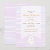 Lavendel Paasbrunch & Egg Hunt Bunny Kaart (Voorkant / Achterkant)