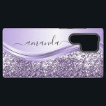 Lavendel Pailletten Glitter Handgeschreven Kalligr Samsung Galaxy Hoesje<br><div class="desc">Dit ontwerp kan worden gepersonaliseerd in het voorziene gebied door de foto en/of tekst te wijzigen. Of het kan worden aangepast door op "Personaliseer deze sjabloon" te klikken en vervolgens de optie "Klik om verder aan te passen" te kiezen en de achtergrond te verwijderen of de kleur ervan te wijzigen,...</div>