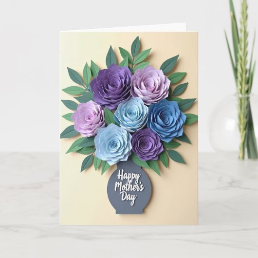 Lavendel Papieren Bloem Kaart (Voorkant)