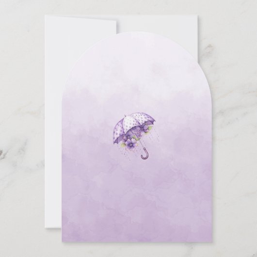 Lavendel paraplu en bloemen Vrijgezellenfeest Kaart (Achterkant)
