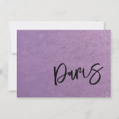 Lavendel Parijs Paspoort Bedankkaart (Achterkant)