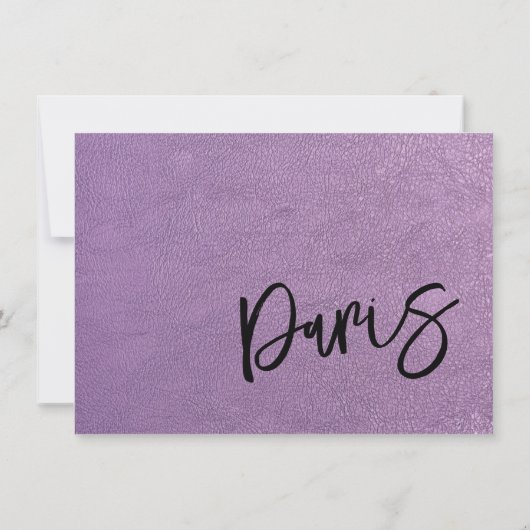 Lavendel Parijs Paspoort Bedankkaart (Achterkant)