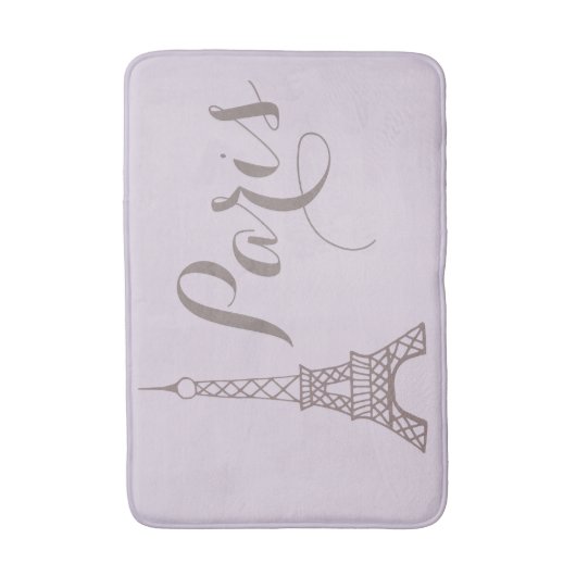 Lavendel Paris Eiffeltoren Bath Mat (Voorkant Verticaal)