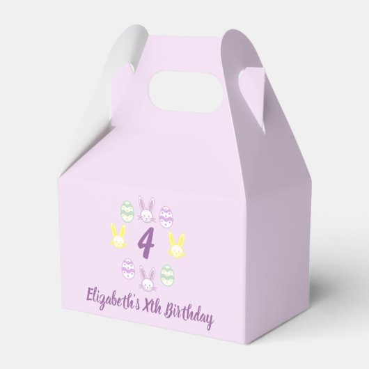 Lavendel Pasen 4e verjaardag Bedankdoosjes (Voorkant Zijde)