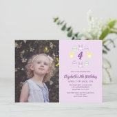 Lavendel Pasen 4e verjaardag Kaart (Staand voorkant)