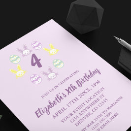 Lavendel Pasen 4e verjaardag Kaart