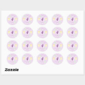 Lavendel Pasen 4e verjaardag Ronde Sticker (Vel)