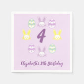 Lavendel Pasen 4e verjaardag Servet (Voorkant)