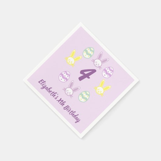 Lavendel Pasen 4e verjaardag Servet (Hoek)