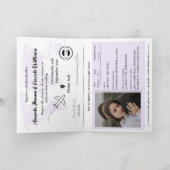 Lavendel Paspoort Foto Bruiloft Uitnodiging (Binnen)