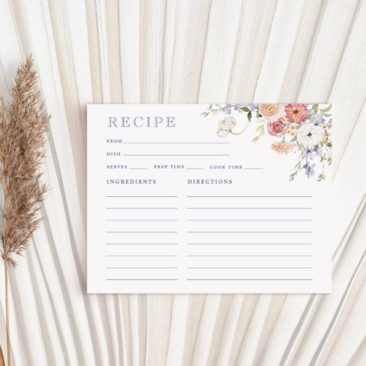 Lavendel Pastel Bloemen Vrijgezellenfeest Recept K Informatiekaartje