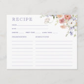 Lavendel Pastel Bloemen Vrijgezellenfeest Recept K Informatiekaartje (Voorkant)